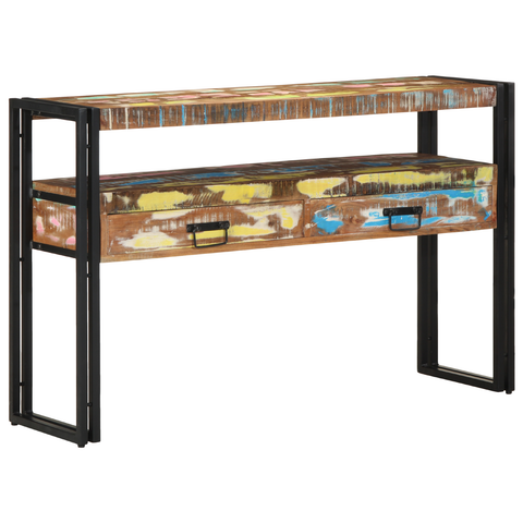 vidaXL End Tables Multicolour 120x33x75 cm Solid Reclaimed Wood&Metal