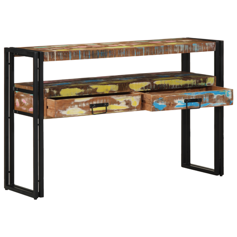vidaXL End Tables Multicolour 120x33x75 cm Solid Reclaimed Wood&Metal