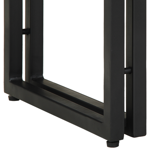 vidaXL End Tables Black 90x33x75 cm Solid Mango Wood and Metal