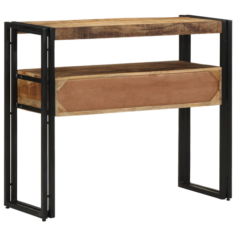 vidaXL End Tables Black 90x33x75 cm Solid Mango Wood and Metal