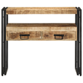vidaXL End Tables Black 90x33x75 cm Solid Mango Wood and Metal