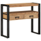 vidaXL Console Table Black 90x33x75 cm Solid Acacia Wood and Metal