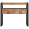 vidaXL Console Table Black 90x33x75 cm Solid Acacia Wood and Metal