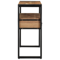 vidaXL Console Table Black 90x33x75 cm Solid Acacia Wood and Metal