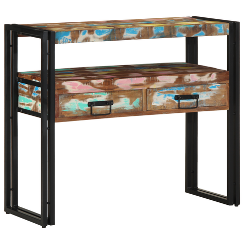 vidaXL End Tables Multicolour 90x33x75 cm Solid Reclaimed Wood&Metal