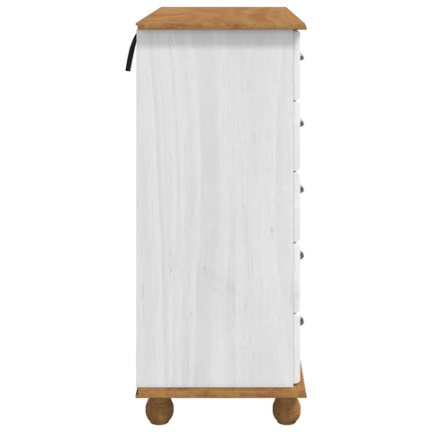 vidaXL Chest of Drawers "ASKIM" White 91x40x95,5 cm Solid Wood Pine
