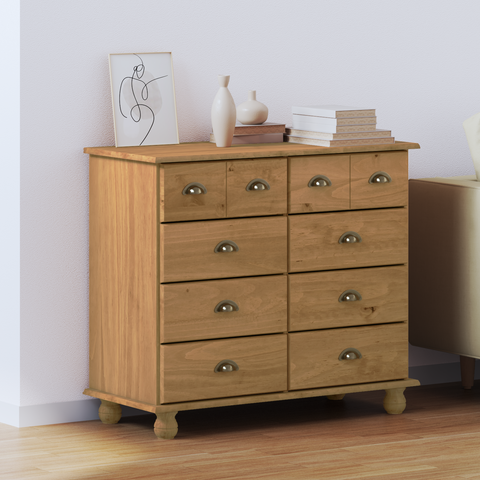 vidaXL Chest of Drawers 'ASKIM'Honey Brown 91x40x79 cm Solid Wood Pine