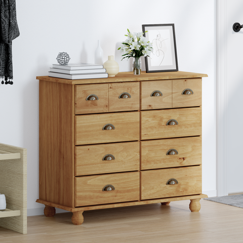 vidaXL Chest of Drawers 'ASKIM'Honey Brown 91x40x79 cm Solid Wood Pine