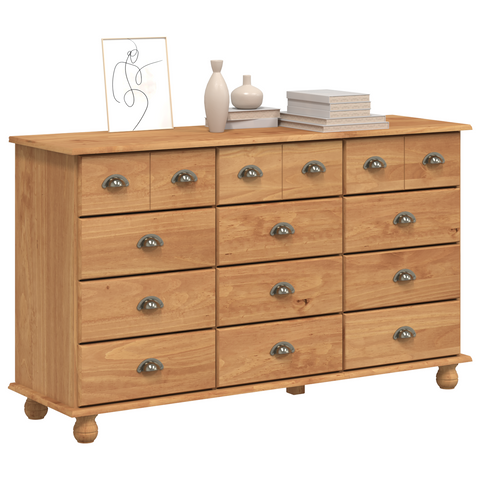 vidaXL Chest of Drawers "ASKIM" 79x40x133.5 cm Solid Wood Pine
