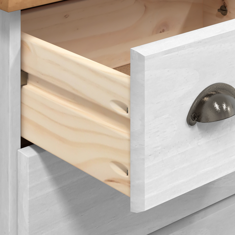 vidaXL Chest of Drawers "ASKIM" White 79x40x133.5 cm Solid Wood Pine