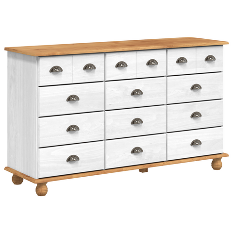vidaXL Chest of Drawers "ASKIM" White 79x40x133.5 cm Solid Wood Pine