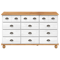 vidaXL Chest of Drawers "ASKIM" White 79x40x133.5 cm Solid Wood Pine