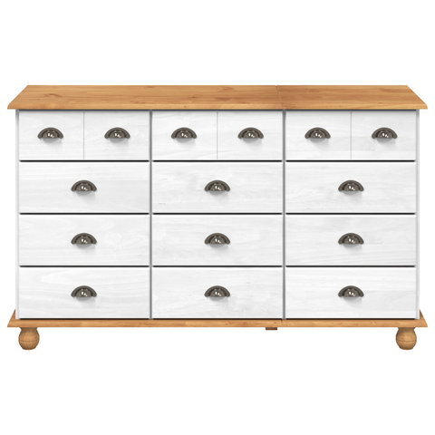 vidaXL Chest of Drawers "ASKIM" White 79x40x133.5 cm Solid Wood Pine