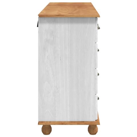 vidaXL Chest of Drawers "ASKIM" White 79x40x133.5 cm Solid Wood Pine