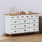 vidaXL Chest of Drawers "ASKIM" White 79x40x133.5 cm Solid Wood Pine