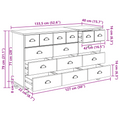 vidaXL Chest of Drawers "ASKIM" White 79x40x133.5 cm Solid Wood Pine