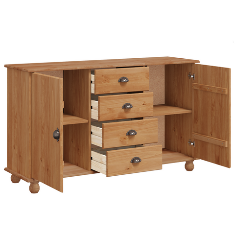 vidaXL Sideboard "ASKIM" 133,5x40x79 cm Solid Wood Pine