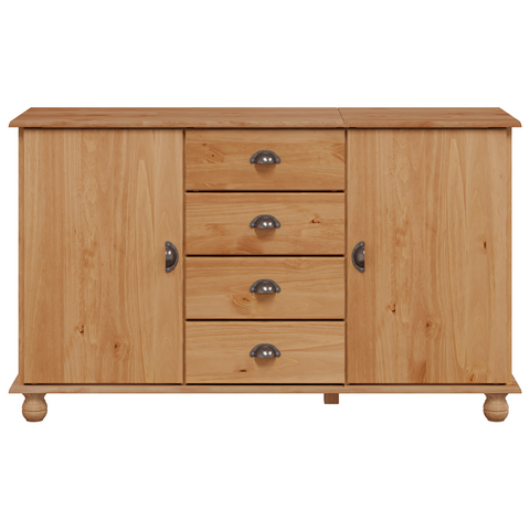 vidaXL Sideboard "ASKIM" 133,5x40x79 cm Solid Wood Pine
