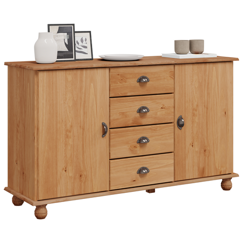 vidaXL Sideboard "ASKIM" 133,5x40x79 cm Solid Wood Pine