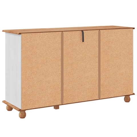 vidaXL Sideboard 'ASKIM'White 133.5x40x79 cm Solid Wood Pine