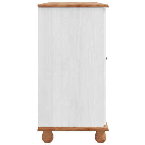 vidaXL Sideboard 'ASKIM'White 133.5x40x79 cm Solid Wood Pine