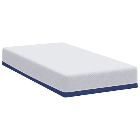vidaXL Mattresses White and Blue 100% polyester jacquard fabric
