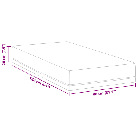 vidaXL Mattresses White and Blue 100% polyester jacquard fabric