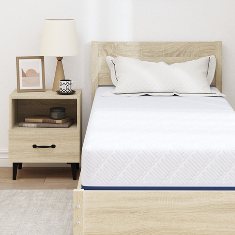 vidaXL Mattresses White and Blue 100% polyester jacquard fabric