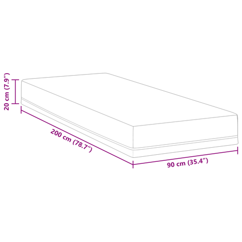 vidaXL Mattresses White and Blue 100% polyester jacquard fabric