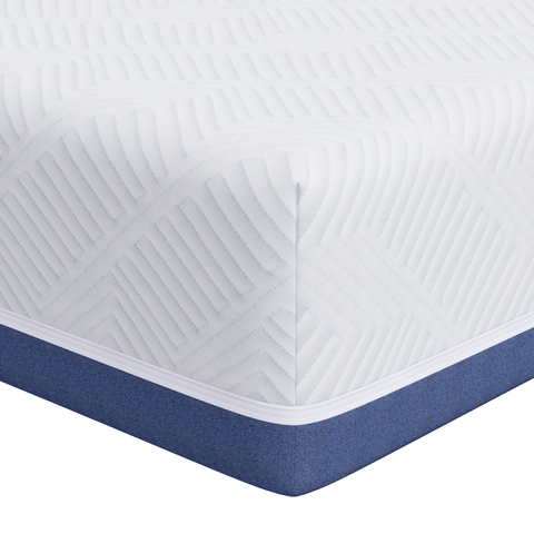 vidaXL Mattresses White and Blue 100% polyester jacquard fabric