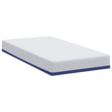 vidaXL Mattresses White and Blue 100% polyester jacquard fabric