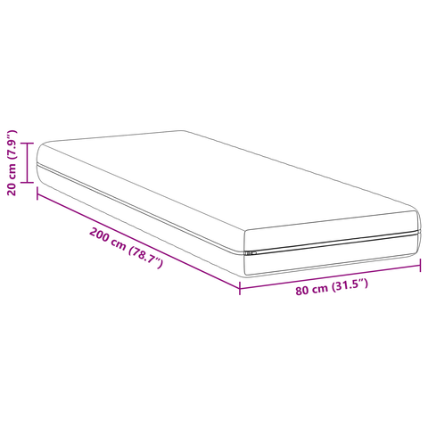vidaXL Mattresses White 80 x 200 cm 100% polyester fabric