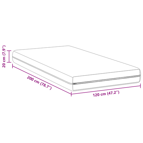 vidaXL Mattresses White 120 x 200 cm 100% polyester fabric