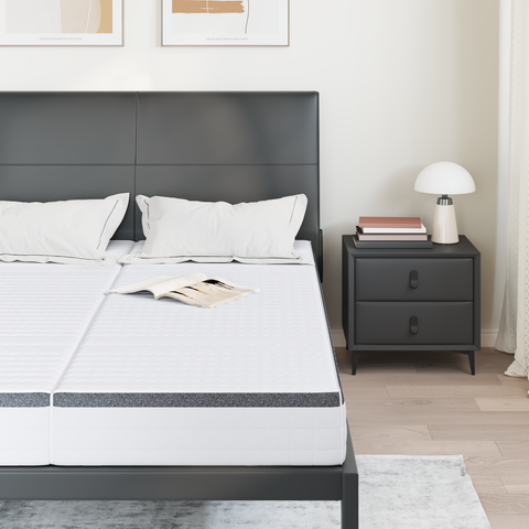 vidaXL Mattresses 2 pcs White, Grey 70 x 200 cm Knitted fabric