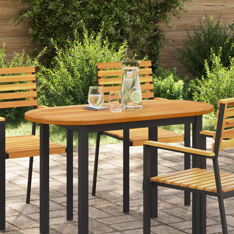 vidaXL Table Top 110x55x2,2 cm Oval Solid Wood Acacia
