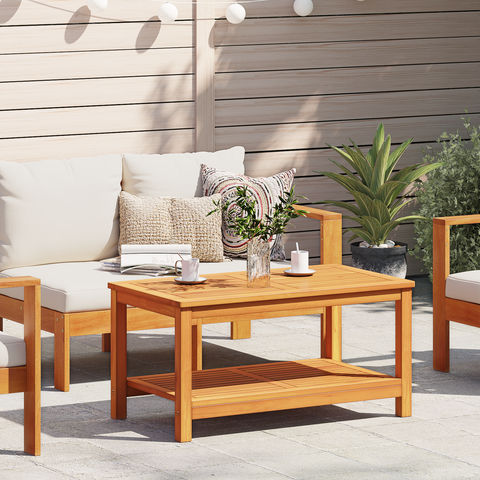vidaXL Coffee Table 110x55x45 cm Solid Acacia Wood