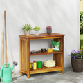 vidaXL Garden Cabinet with Shelf with Storage Brown Solid acacia wood