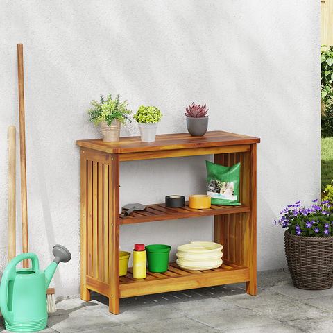 vidaXL Garden Cabinet with Shelf with Storage Brown Solid acacia wood