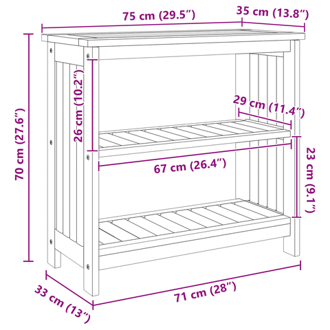 vidaXL Garden Cabinet with Shelf with Storage Brown Solid acacia wood