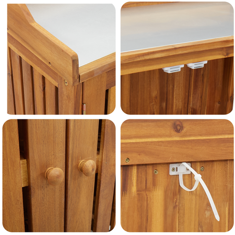 vidaXL Garden Cabinet Brown 93 x 41.5 x 98 cm Solid acacia wood