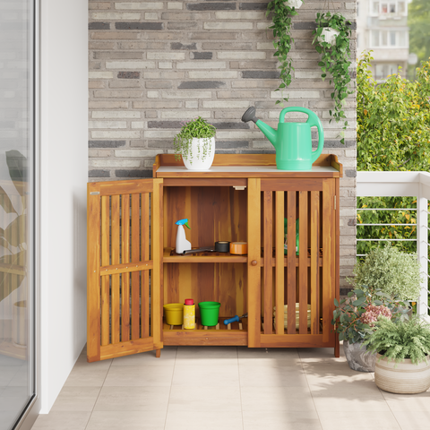 vidaXL Garden Cabinet Brown 93 x 41.5 x 98 cm Solid acacia wood