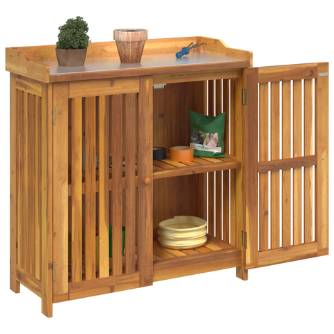 vidaXL Garden Cabinet Brown 93 x 41.5 x 98 cm Solid acacia wood
