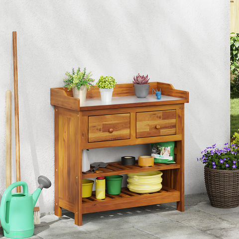 vidaXL Garden Cabinet Brown 78 x 36.5 x 78 cm Solid acacia wood