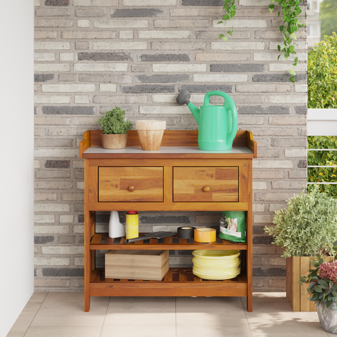 vidaXL Garden Cabinet Brown 78 x 36.5 x 78 cm Solid acacia wood