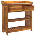 vidaXL Garden Cabinet with Drawer with Shelf with Storage Brown Solid acacia wood