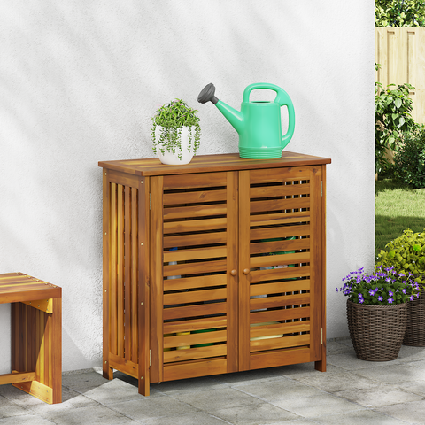vidaXL Garden Cabinet Brown 90 x 40 x 90 cm Solid acacia wood