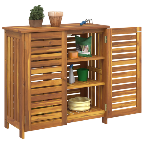 vidaXL Garden Cabinet Brown 90 x 40 x 90 cm Solid acacia wood