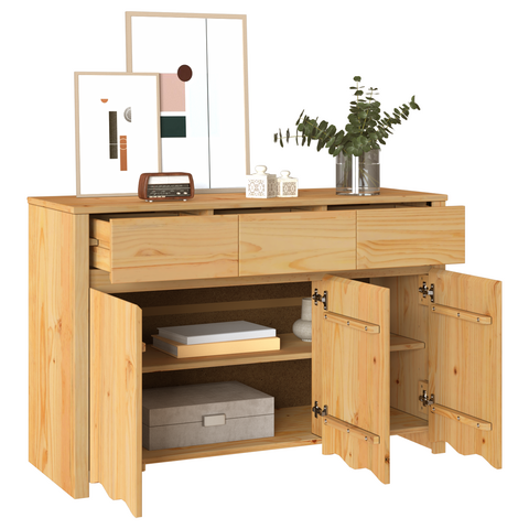 vidaXL Sideboard "DRAMMEN" 114x43x75,5 cm Solid Wood Pine