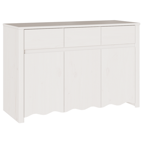 vidaXL Sideboard "DRAMMEN" White 114x43x75,5 cm Solid Wood Pine