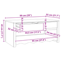 vidaXL Coffee Table "DRAMMEN" 99x55x45 cm Solid Wood Pine